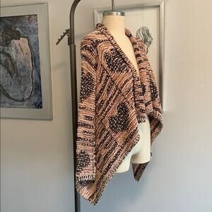 Pink and Black Cardigan Heart Asymmetrical Sweater ZINGA New with Tags